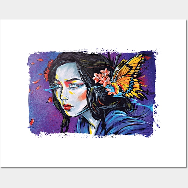 Butterfly Geisha Wall Art by Lopan4000
